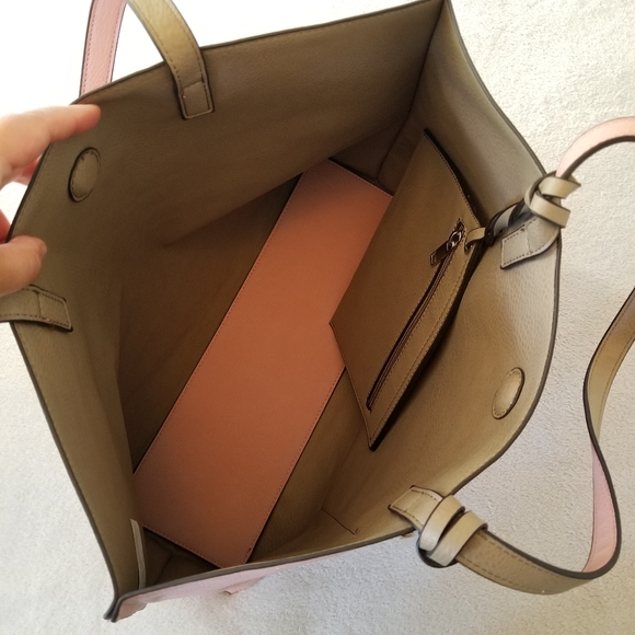 Pink Faux Leather Tote Bag with Tassels - Picture 3 of 13